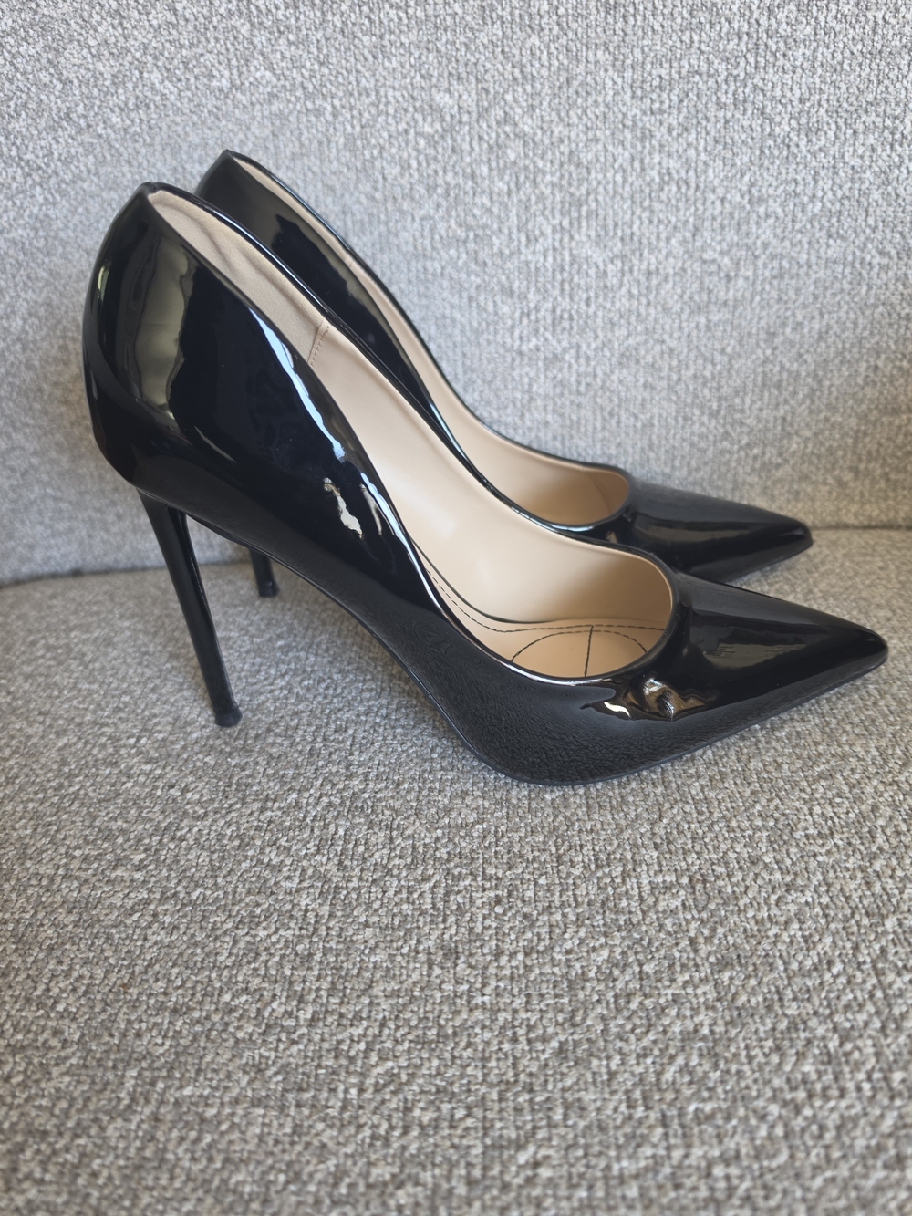Fashion Nova Patent Leather Stiletto Heels Pumps Black Sz 10